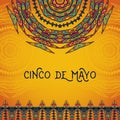 Beautiful greeting card, invitation for Cinco de Mayo festival. Design concept for Mexican fiesta holiday Royalty Free Stock Photo