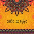 Beautiful greeting card, invitation for Cinco de Mayo festival.