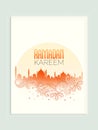 Beautiful greeting card with Mosque for Ramadan Kareem celebration. Royalty Free Stock Photo