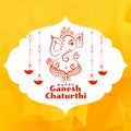 Beautiful greeting design of lord ganesha festival