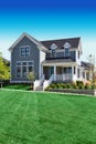 Beautiful Grey Cape Cod Style Home Royalty Free Stock Photo