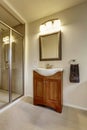 Beautiful grey new modern bathroom interior with sink Royalty Free Stock Photo