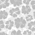 Beautiful grey and white vector flower seamless