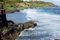 Beautiful Gris-Gris beach with blue sky and Indian ocean waves at Mauritius island.