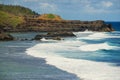 Beautiful Gris-Gris cape with blue sky and Indian ocean waves at Mauritius island.