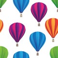 Hot Air Balloon Seamless Repeating Pattern Isolated Vector Illustration