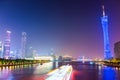 Beautiful guangzhou pearl river at night