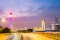 Beautiful guangzhou skyline in nightfall