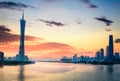 Beautiful guangzhou in sunset