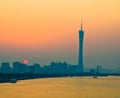 Beautiful guangzhou in sunset