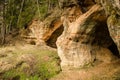 Beautiful Gudzona cave in spring day, Mazsalaca, Latvia Royalty Free Stock Photo