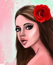 Beautiful gurl painting Royalty Free Stock Photo