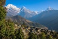 Stunning morning view of mountains from Ghandruk, Nepal Royalty Free Stock Photo