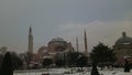 Beautiful Hagia Sophia Mosque in winter time