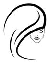 Beautiful hair icon or logo to beauty tattoo salon