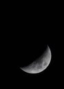 Half moon showing craters in night sky Royalty Free Stock Photo