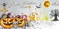 Beautiful halloween background for your website spooky or banner template about halloween day.