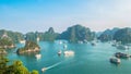 Beautiful Halong Bay landscape view from the Ti Top Island.