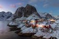 The beautiful Hamnoy Rorbuer at the Lofoten Islands in Norway Royalty Free Stock Photo