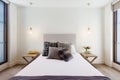 Beautiful hamptons style bedroom decor in luxury home interior