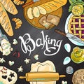 Beautiful hand-draw illustration baking