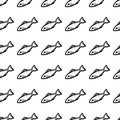 Beautiful hand drawn fashion seamless pattern fish icon. Hand drawn black sketch. Sign / symbol / doodle. Isolated on white Royalty Free Stock Photo