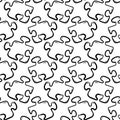 Beautiful hand drawn fashion seamless pattern puzzle icon. Hand drawn black sketch. Sign / symbol / doodle. Isolated on white Royalty Free Stock Photo