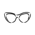 Beautiful hand drawn fashion vector illustration: hipster glasses. Trend graphic glamour fashion sketch in vogue style