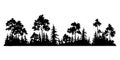 Hand drawn forest silhouette, Forest design, trees drawing, forest background, tatoo design, clipart