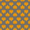 Beautiful Hand drawn Maple leaves mix with modern line in maple shape and autumn leaves element seamless pattern vector