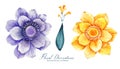 beautiful hand drawn natural floral bloom background in collection