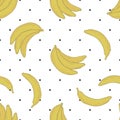 Beautiful hand drawn seamless pattern. Banana fruit. Illustration