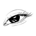Beautiful hand drawn sketch eye vector illustration line art