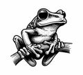 Tree Frog hand drawn vector graphic Royalty Free Stock Photo