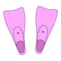 Beautiful hand-drawn vector illustration of a pair of pink flippers isolated on a white background