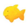 Beautiful hand drawn illustration of tiny yellow fish.