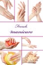 Beautiful hand with perfect french manicure Royalty Free Stock Photo