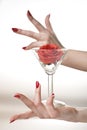 Beautiful hand with perfect red manicure Royalty Free Stock Photo