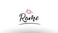 rome europe european city name love heart tourism logo icon design