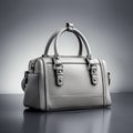 Beautiful handbag women gray,Handbag isolated over white background,AI generated