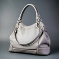 Beautiful handbag women gray,Handbag isolated over white background,AI generated