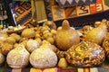 Beautiful handcarved gourds, Pisac market,