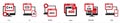 Six Technology Red and Black icons as c++, js, html Royalty Free Stock Photo