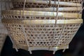 Beautiful handicraft woven bamboo basket. Royalty Free Stock Photo