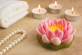 Beautiful handmade soap shaped like lotus flower.