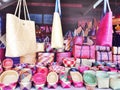 Beautiful handmade traditional Thai style basketwork. Royalty Free Stock Photo