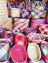 Beautiful handmade traditional Thai style basketwork. Royalty Free Stock Photo