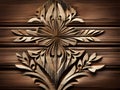 beautiful handmade wooden cut flowers on wooden background, Ai generated