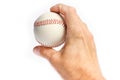 Beautiful in the hands of a baseball on a white background myach Royalty Free Stock Photo