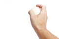 beautiful in the hands of a baseball on a white background myach Royalty Free Stock Photo